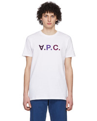 A.P.C. White Burgundy Vpc T Shirt