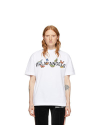 Palm Angels White Butterfly College T Shirt