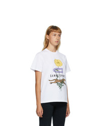 Ganni White Cheetah Flower T Shirt