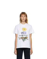 Ganni White Cheetah Flower T Shirt