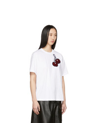 Victoria Victoria Beckham White Cherry Embroidered T Shirt