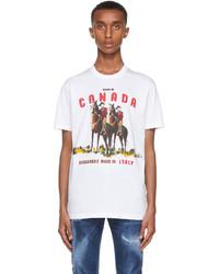 DSQUARED2 White Cotton Canada Cool T Shirt
