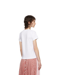 Comme Des Garçons Girl White Cotton Logo T Shirt