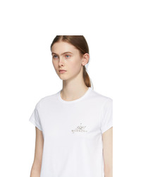 Givenchy White Crystal Floral Logo T Shirt