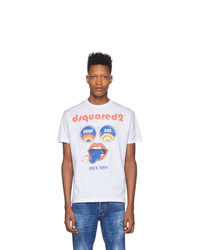 DSQUARED2 White Dean And Dan Psychedelic Sunnies T Shirt
