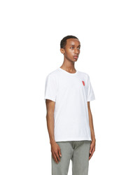 Comme Des Garcons Play White Double Heart T Shirt