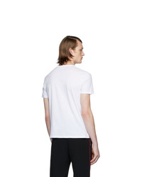 Alexander McQueen White Embroidered Floral Logo T Shirt