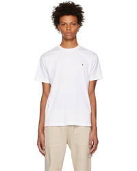Stone Island White Embroidered T Shirt