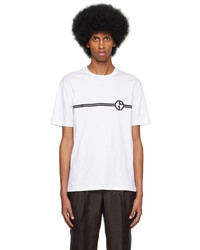 Giorgio Armani White Embroidered T Shirt
