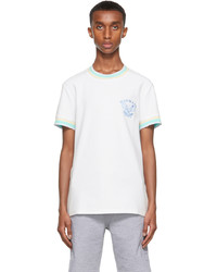 Balmain White Embroidered Tennis Logo T Shirt