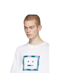Acne Studios White Erian Check Face T Shirt