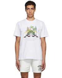 Casablanca White Finish Line Print T Shirt