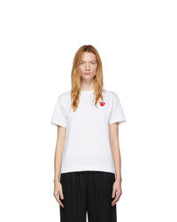 Comme Des Garcons Play White Fit Heart Patch T Shirt