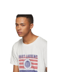 Saint Laurent White Flag Logo T Shirt