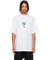 JERIH White Flying Bluebird T Shirt