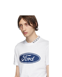 Versace White Ford Edition Logo T Shirt