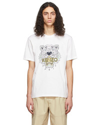 Kenzo White Gold The Year Of The Tiger Printed Tiger T Shirt