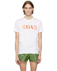 Versace White Gradient Logo T Shirt