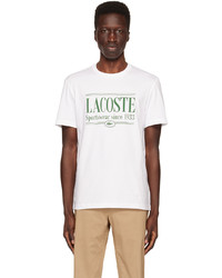 Lacoste White Graphic T Shirt