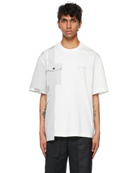 Feng Chen Wang White Grey Paneled T Shirt