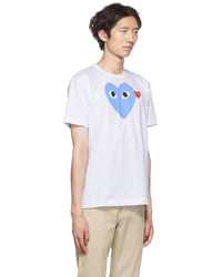 Comme Des Garcons Play White Heart T Shirt