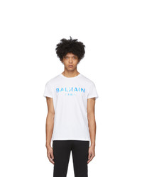 Balmain White Hologram Logo T Shirt