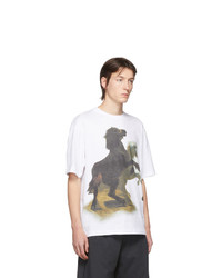 Acne Studios White Horse Print T Shirt