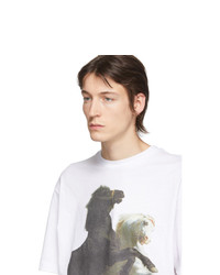 Acne Studios White Horse Print T Shirt