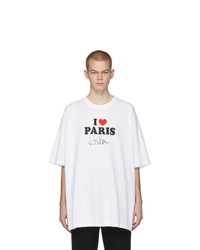 Vetements White I Love Paris T Shirt