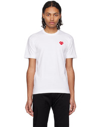 Comme Des Garcons Play White Invader Edition Heart T Shirt