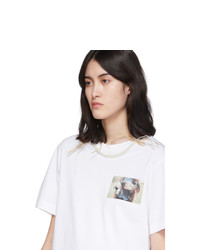 Simone Rocha White Lamb Print Pearl T Shirt
