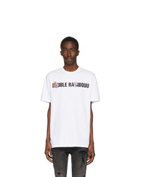 DOUBLE RAINBOUU White Logo Patch Ice T Shirt