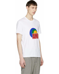 AMI Alexandre Mattiussi White Logo Print T Shirt