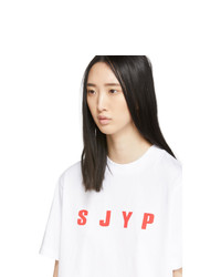 Sjyp White Logo T Shirt
