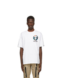 AAPE BY A BATHING APE White Logo Universe T Shirt