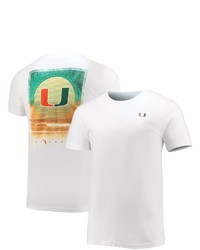 FLOGROWN White Miami Hurricanes Faded Sun 2 Hit T Shirt