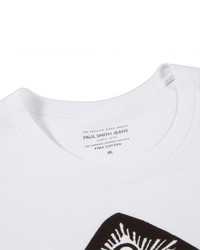 Paul Smith White Monkey Print Pima Cotton T Shirt