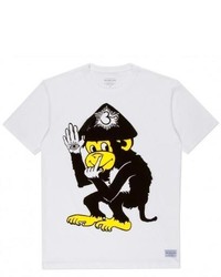 Paul Smith White Monkey Print Pima Cotton T Shirt