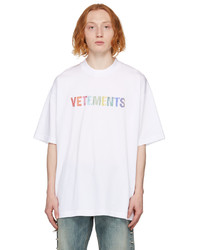 Vetements White Multicolor Crystal Logo T Shirt