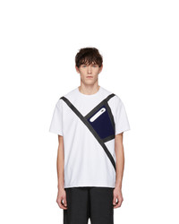 Fumito Ganryu White Neoprene Tape Pocket T Shirt