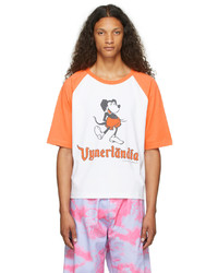 Vyner Articles White Orange Raglan T Shirt