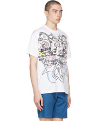Burberry White Oversized Montage Print T Shirt