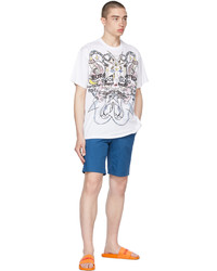 Burberry White Oversized Montage Print T Shirt