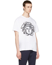 Versace White Painted Medusa T Shirt