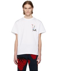 JW Anderson White Pol Anglada Embroidered Jwa Rugby Legs T Shirt