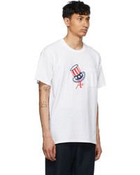 AïE White Printed Pocket T Shirt