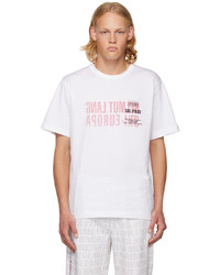 Helmut Lang White Printed T Shirt