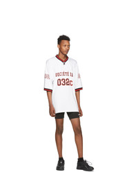 032c White Puff Print Football Jersey T Shirt