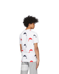 Thom Browne White Rbw All Over Dolphin Icon T Shirt