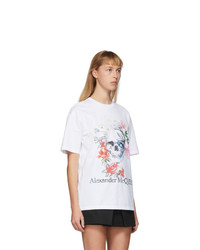 Alexander McQueen White Romantic Skull T Shirt